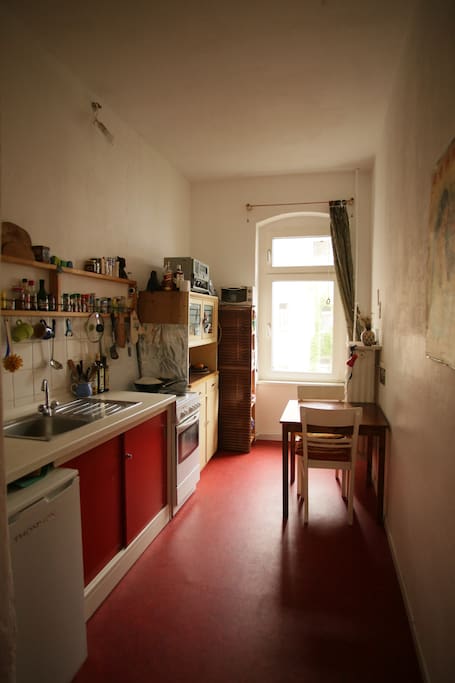 the kitchen - fully equipped, nice for cooking and sitting.