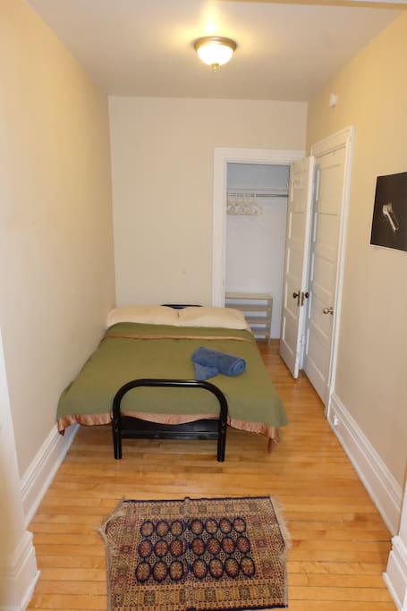 Double bed in large private and bright room