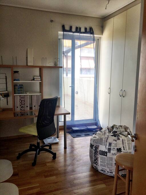 The office in the master bedroom