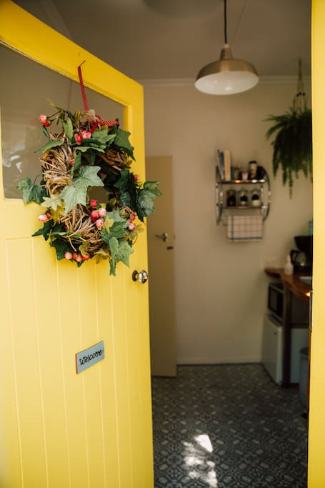 Welcome! Looking into the kitchenette from the entrance of the Retreat