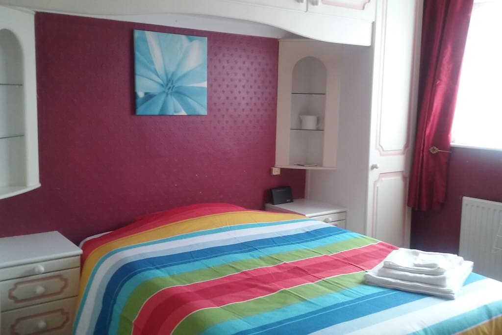 Room 1 with double bed comfortably sleeps up to 2 people