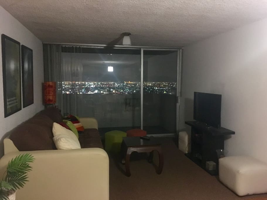 Living room with flat screen Smart TV.