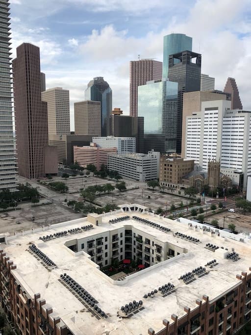 Amazing view of Houston downtown