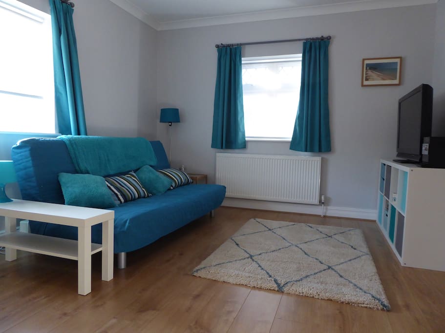 Very comfortable double sofa bed. Can be kept open as a bed or folded as sofa as quest chooses.