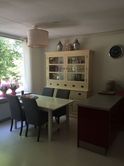 Dining table in living area
