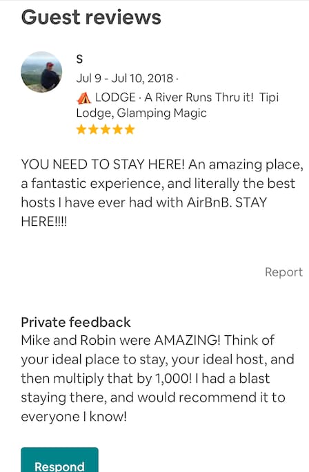Come stay in a Tipi lodge and have a great time.