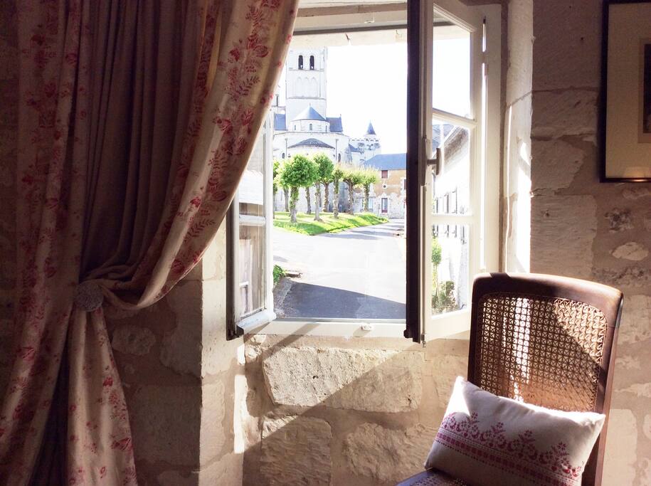 Double bedroom looking towards the church
