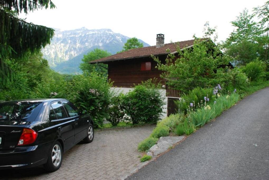 Place de parc privée pour le chalet