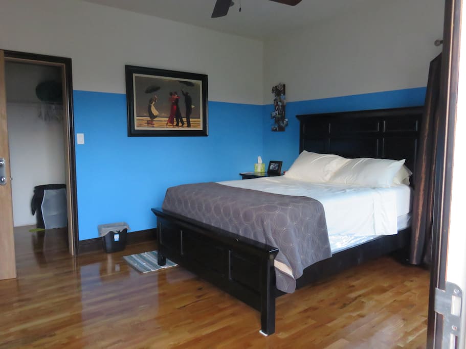 Bed and walk-in closet