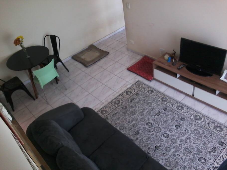 Sala de estar, espaço de convivência e tv
