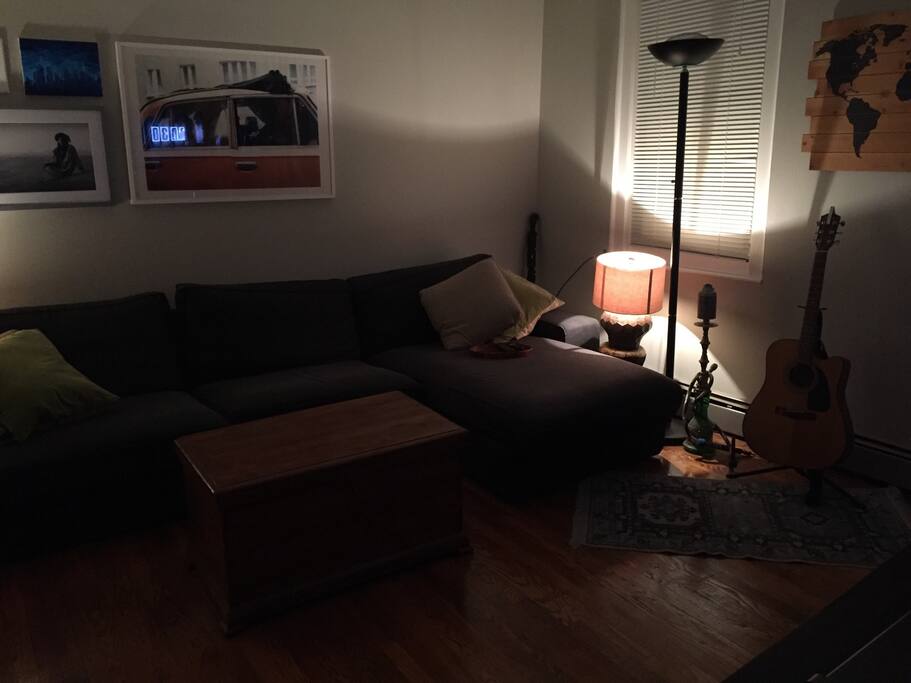 Living room at night (don't worry it gets much brighter if you want; just some ambiance here).