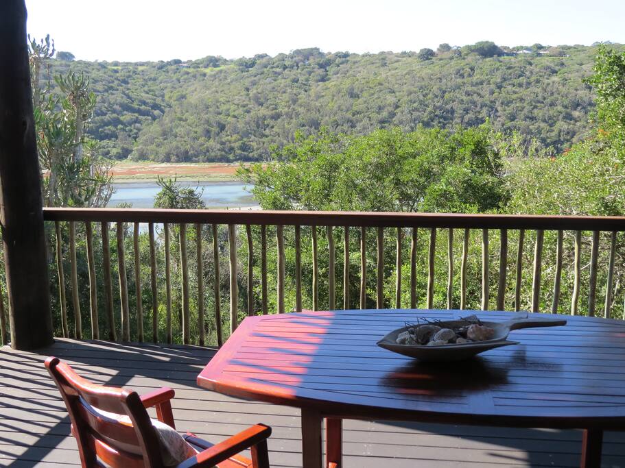 Strelitzia Suite's deck overlooking the river