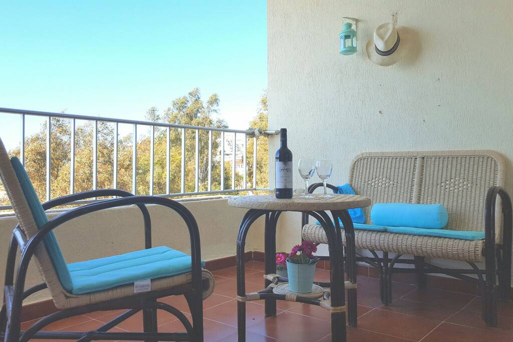 this is the view from the apartment. Mediterranean blue sea.