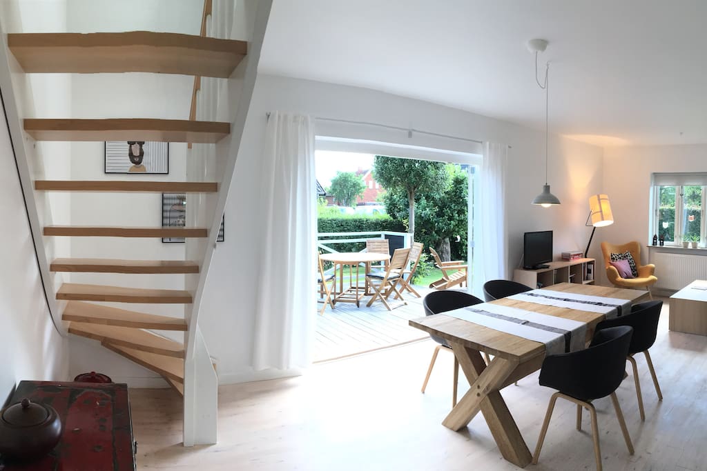 Main floor with dining area and living room