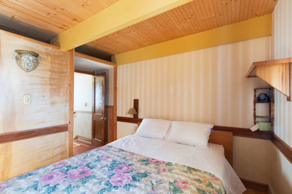 The bedroom with the view towards inside.