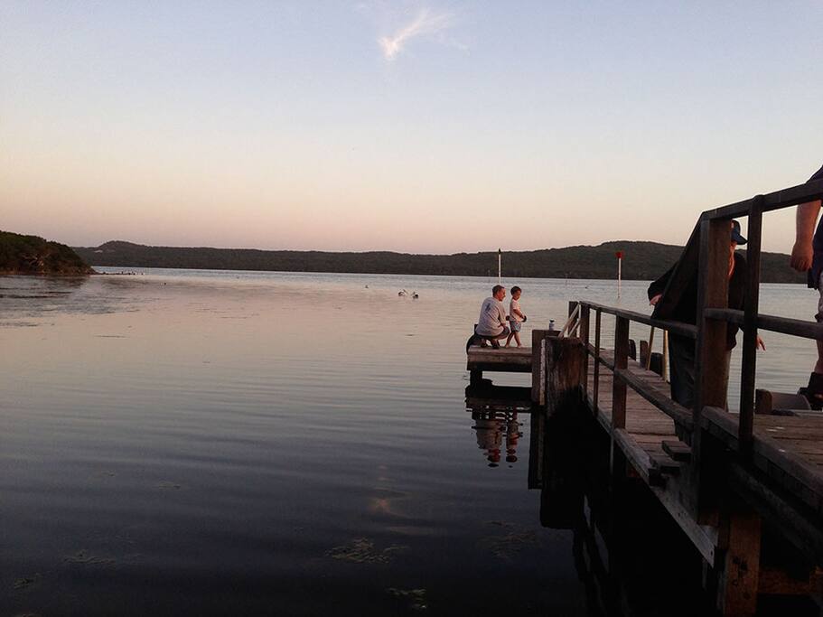Sunset on the jetty, 100m from our front door