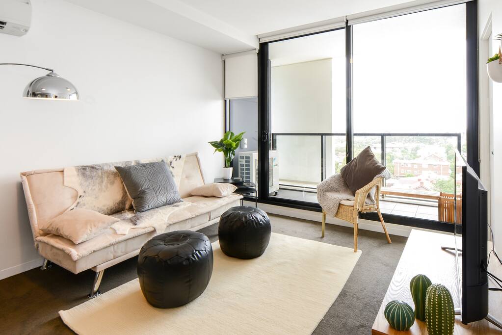 Open plan living in such a relaxed and stylish setting - the sofa converts to a bed sleeping an 5th person
