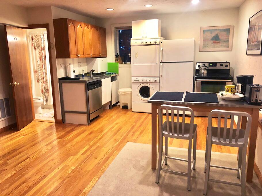 kitchen and dining area.