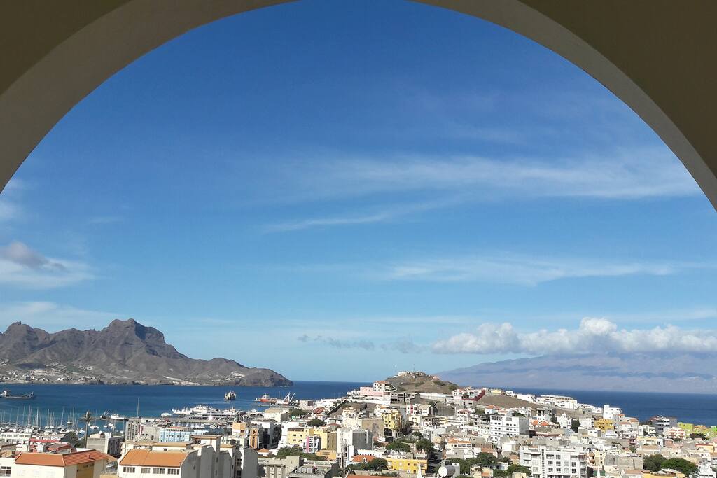 View from balcony over Mindelo Bay