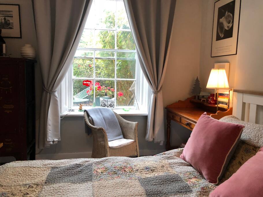 View of the garden from the bedroom