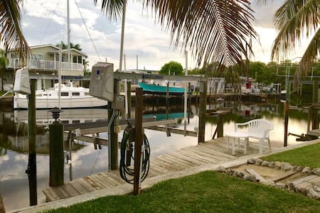The Snook House - waterfront with dock and lift.