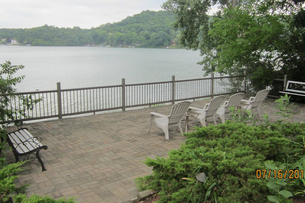 Patio on top of the boathouse