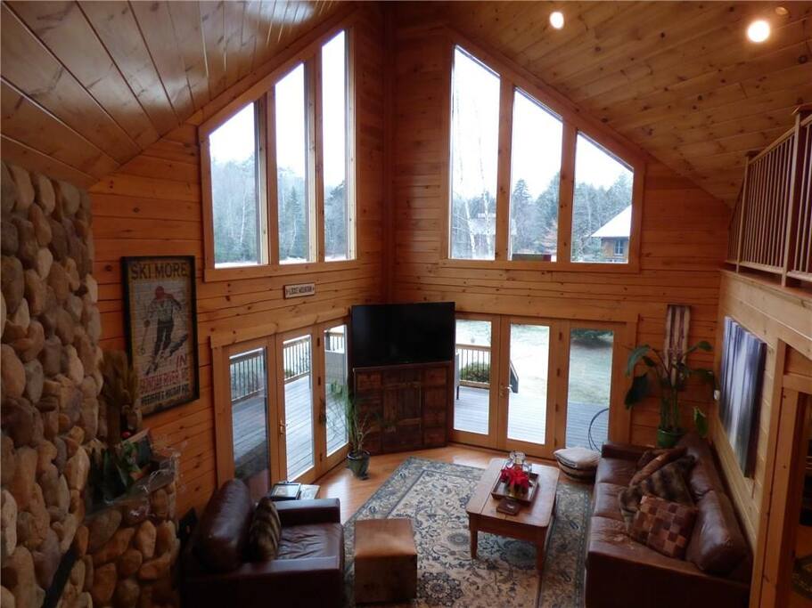 Kick back after a day on the slopes, watch TV, or just kick back and look back up at the mountain.