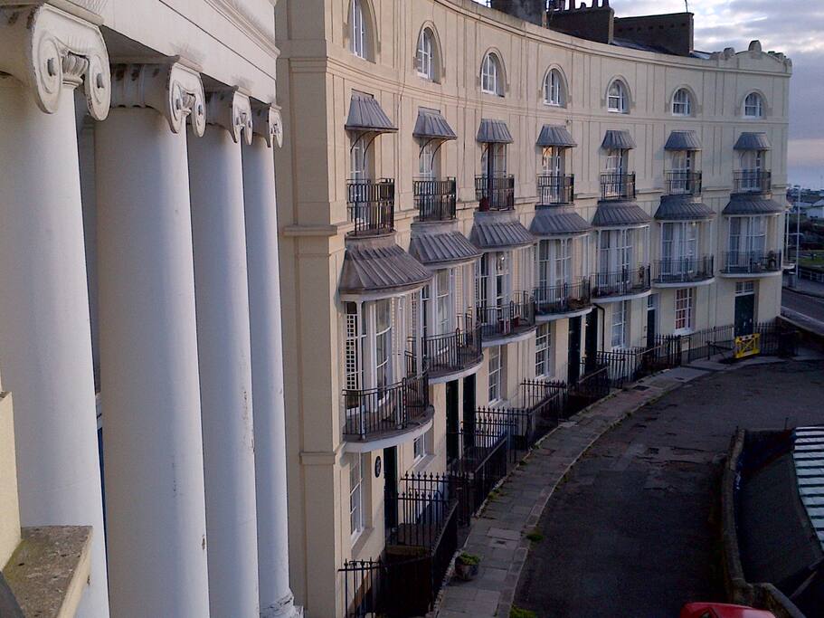 View from balcony next door is St Marys in the Castle