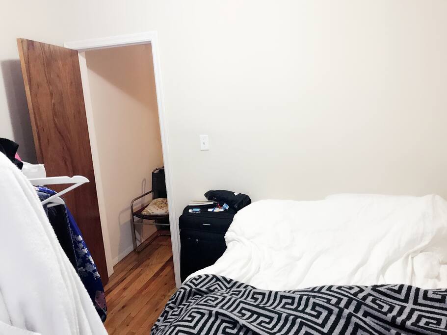 Double sized bed- super good lighting with two windows