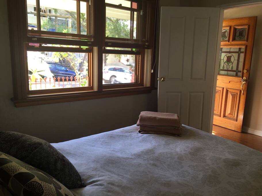 Master bedroom from inside , built in double wardrobe.