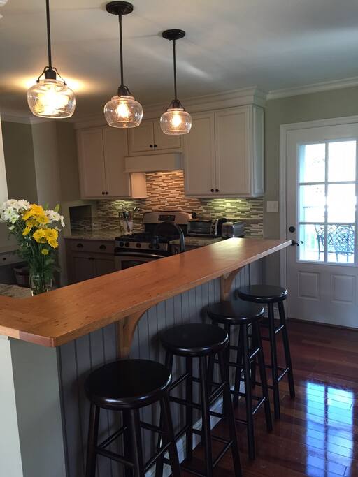 Kitchen with breakfast bar.
