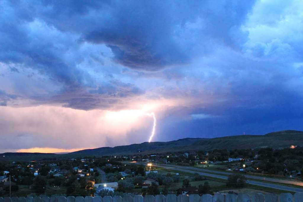Taken from our back patio, we get amazing views of storms rolling into Casper.