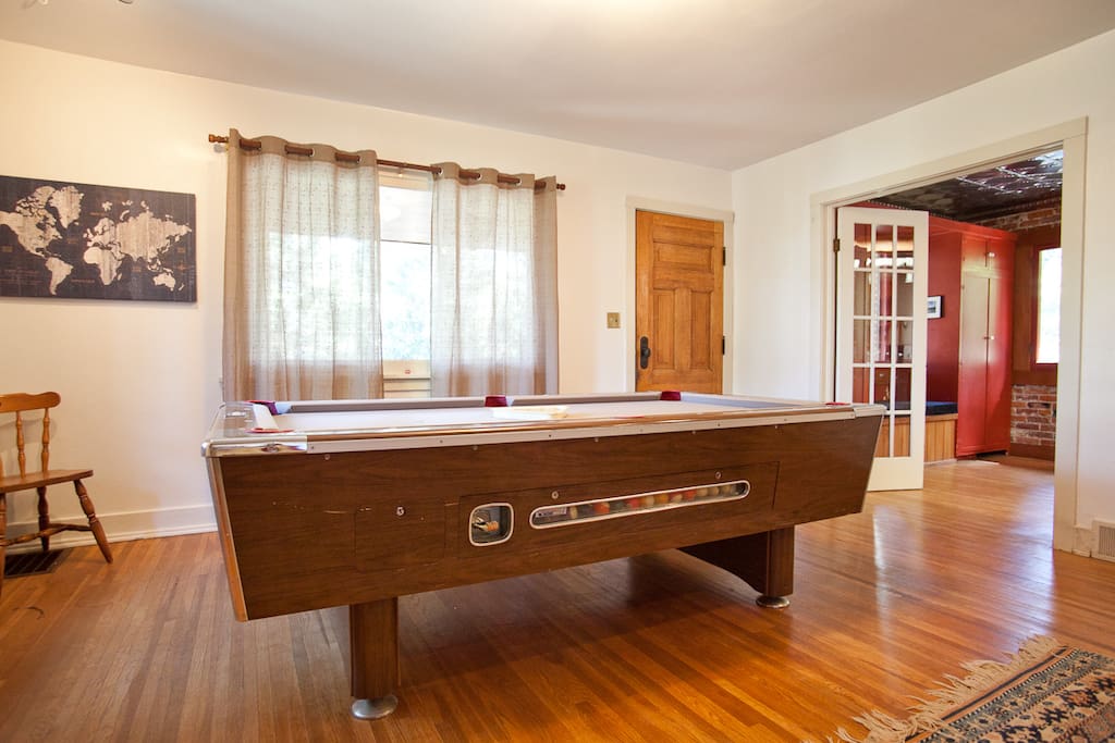 Pool table in upstairs living room.