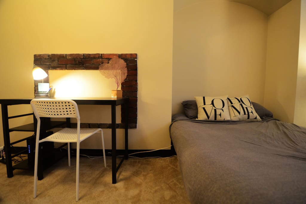 A desk in case you need to get work done!