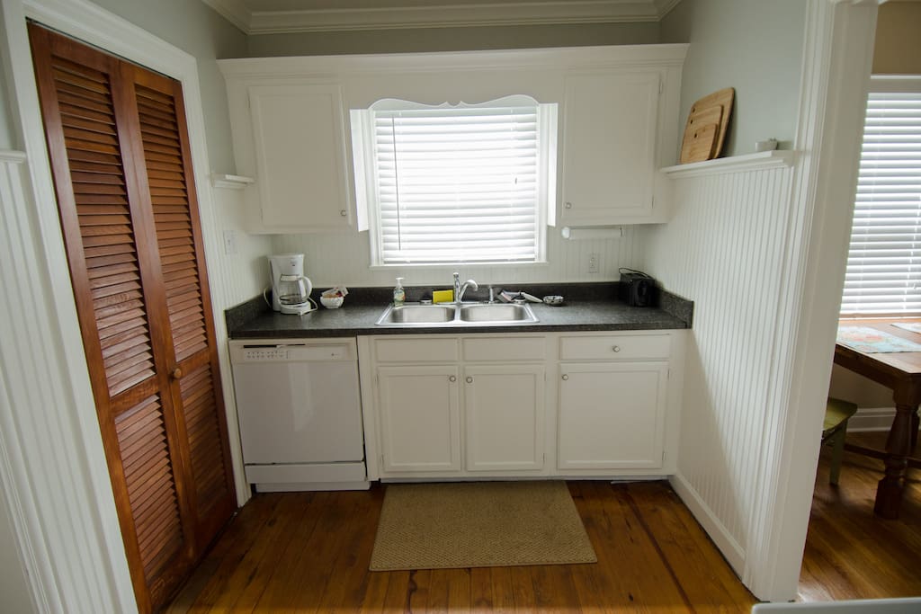 Kitchen with utility room to the left