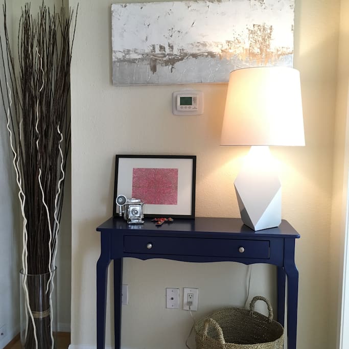 Entryway with local art.