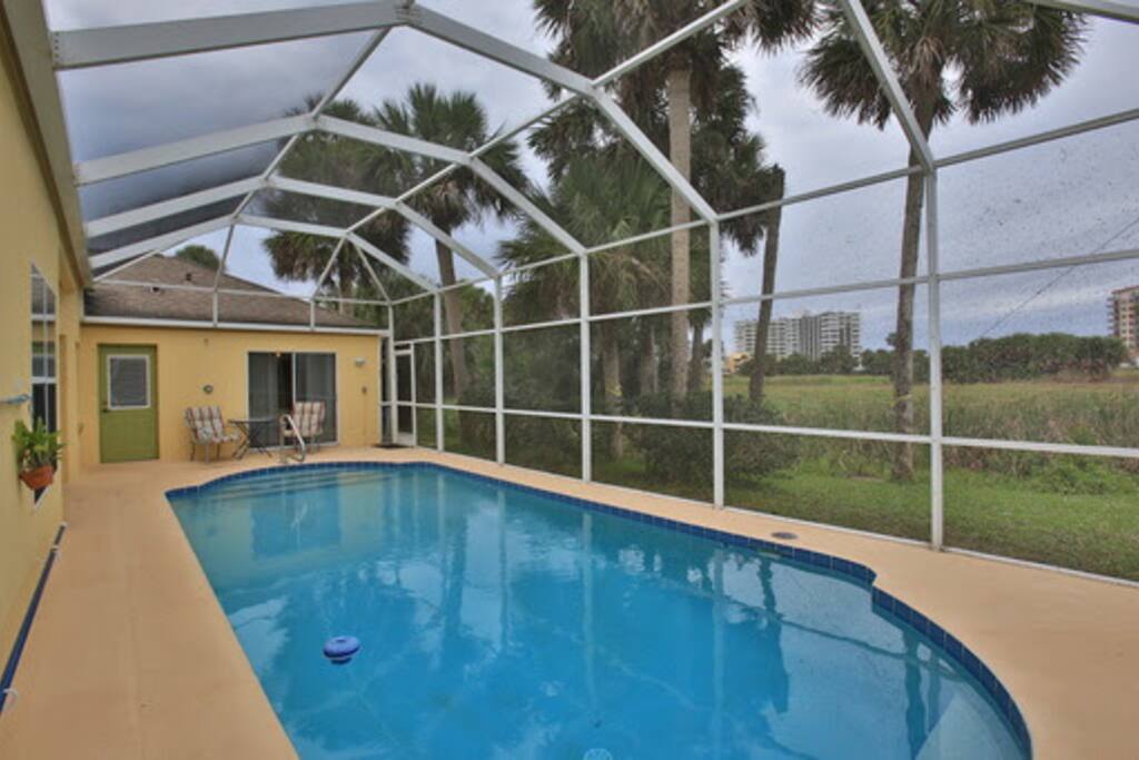 Private pool area with barbeque and smoker.