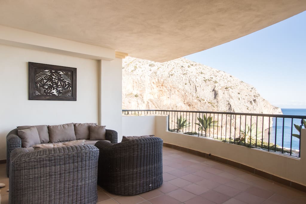 Relaxing on the terrace.