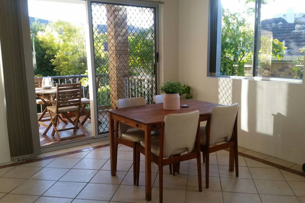 Dining table and the balcony