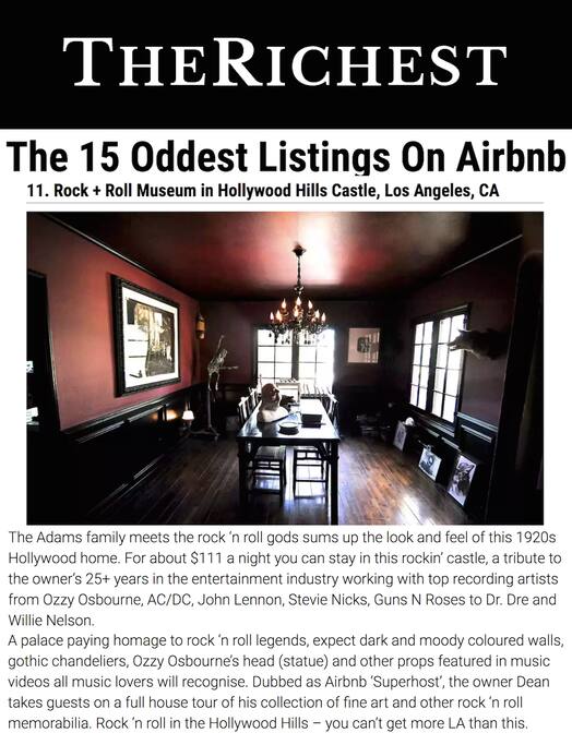 VOTED ONE OF THE 15 "ODDEST" AIRBNB's BY RICHEST MAGAZINE!