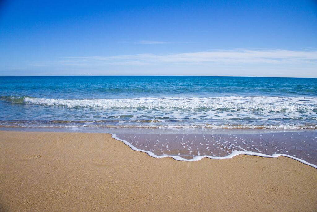 Beach in front of the building