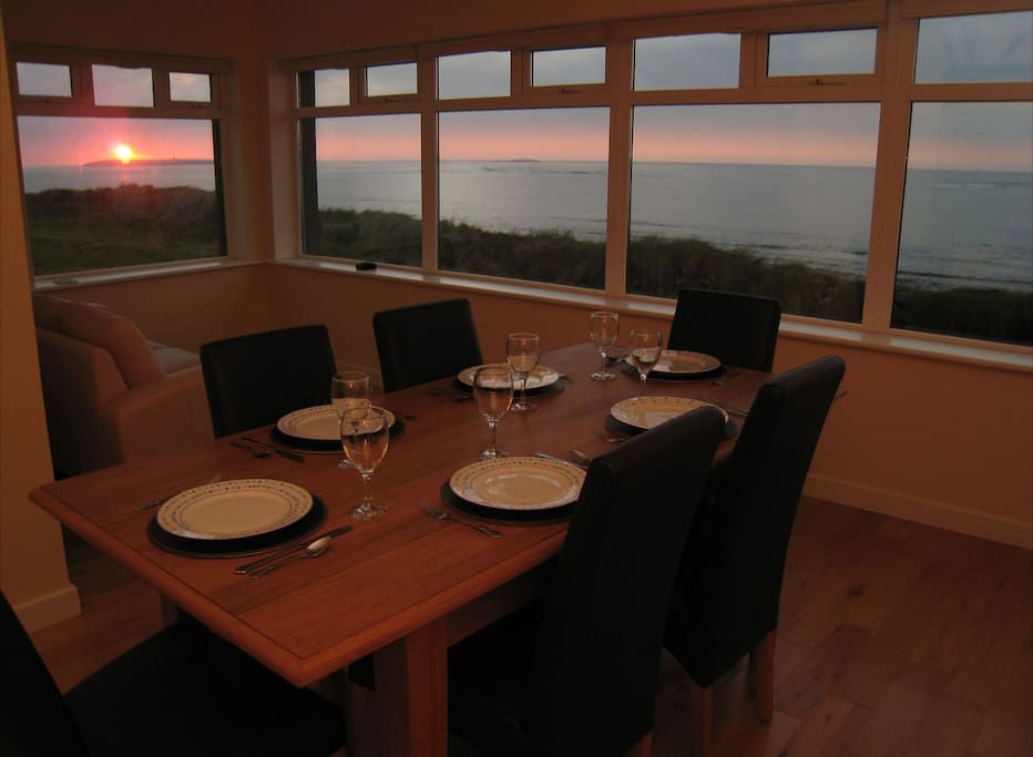 Dining room at sunset.