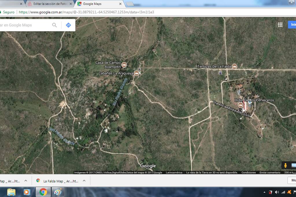 Foto del mapa satelital para el acceso