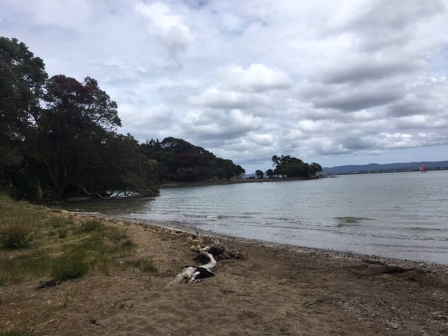 Beach at high tide