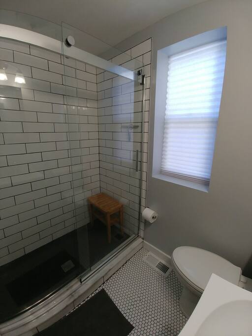 Newly rennovated bathroom.