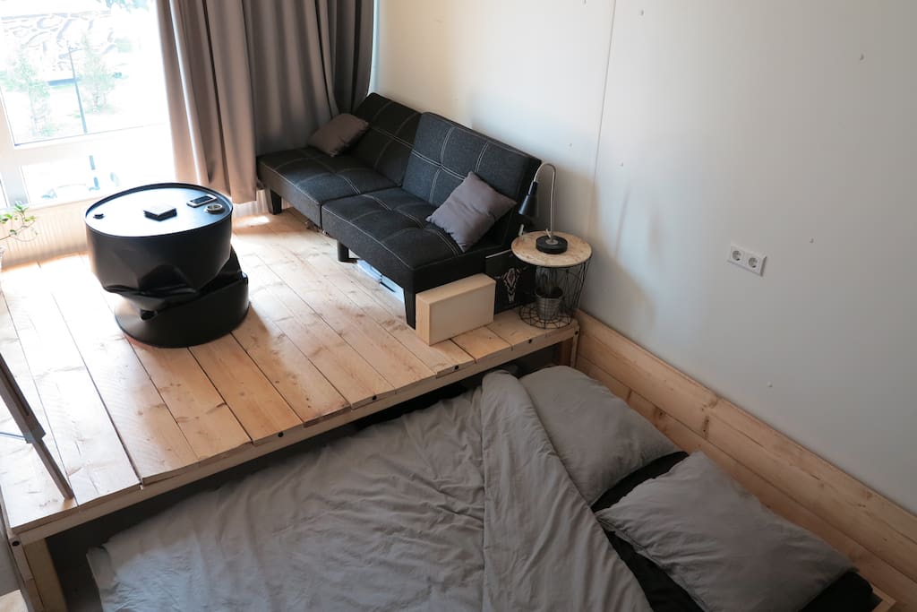 In the evening you can easily roll out the bed.