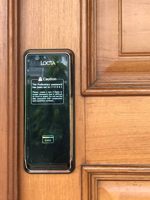 Security lock with access card to get inside the house