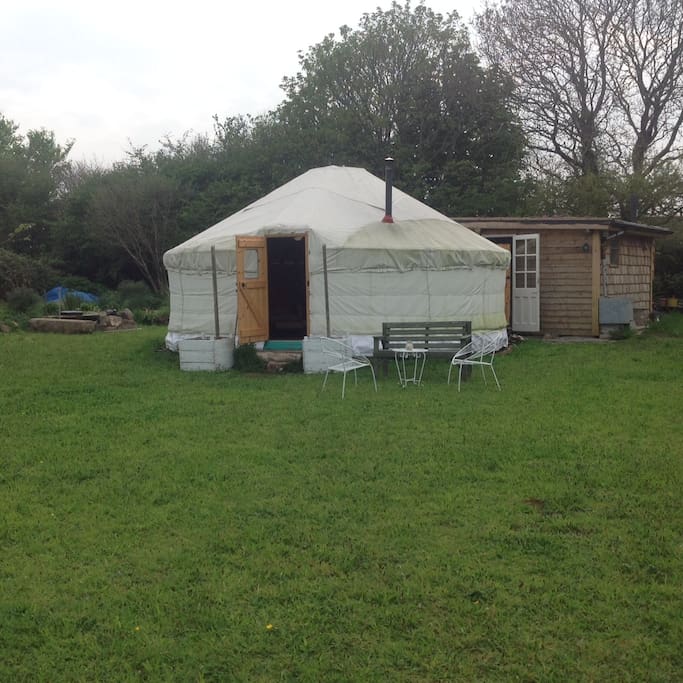 Front view of yurt