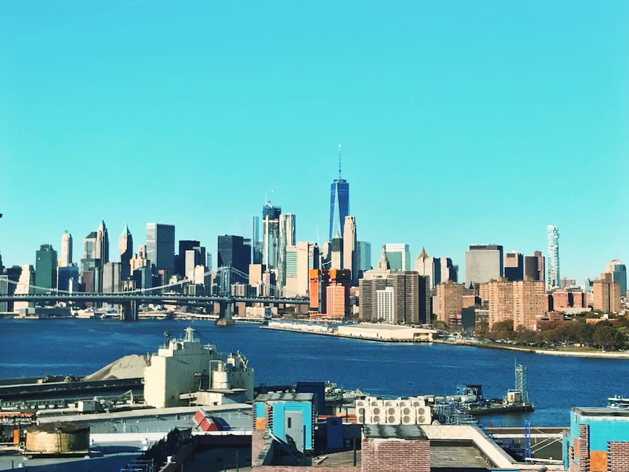 View from the Rooftop of the Freedom Tower and manhattan Bridge