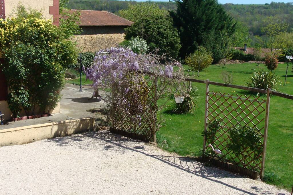 Looking down from a gite window